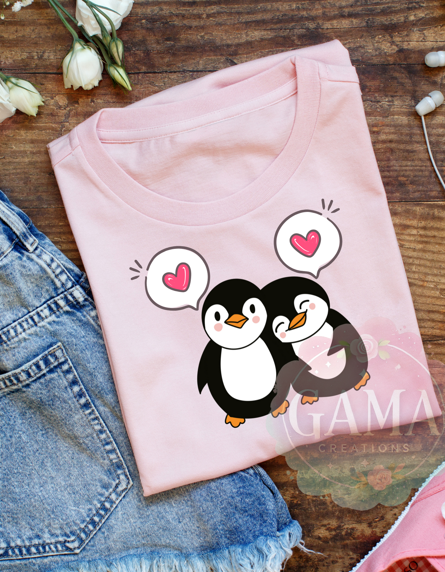 Penguin Valentine PNG Design, Trending T-Shirt Design, Digital Download