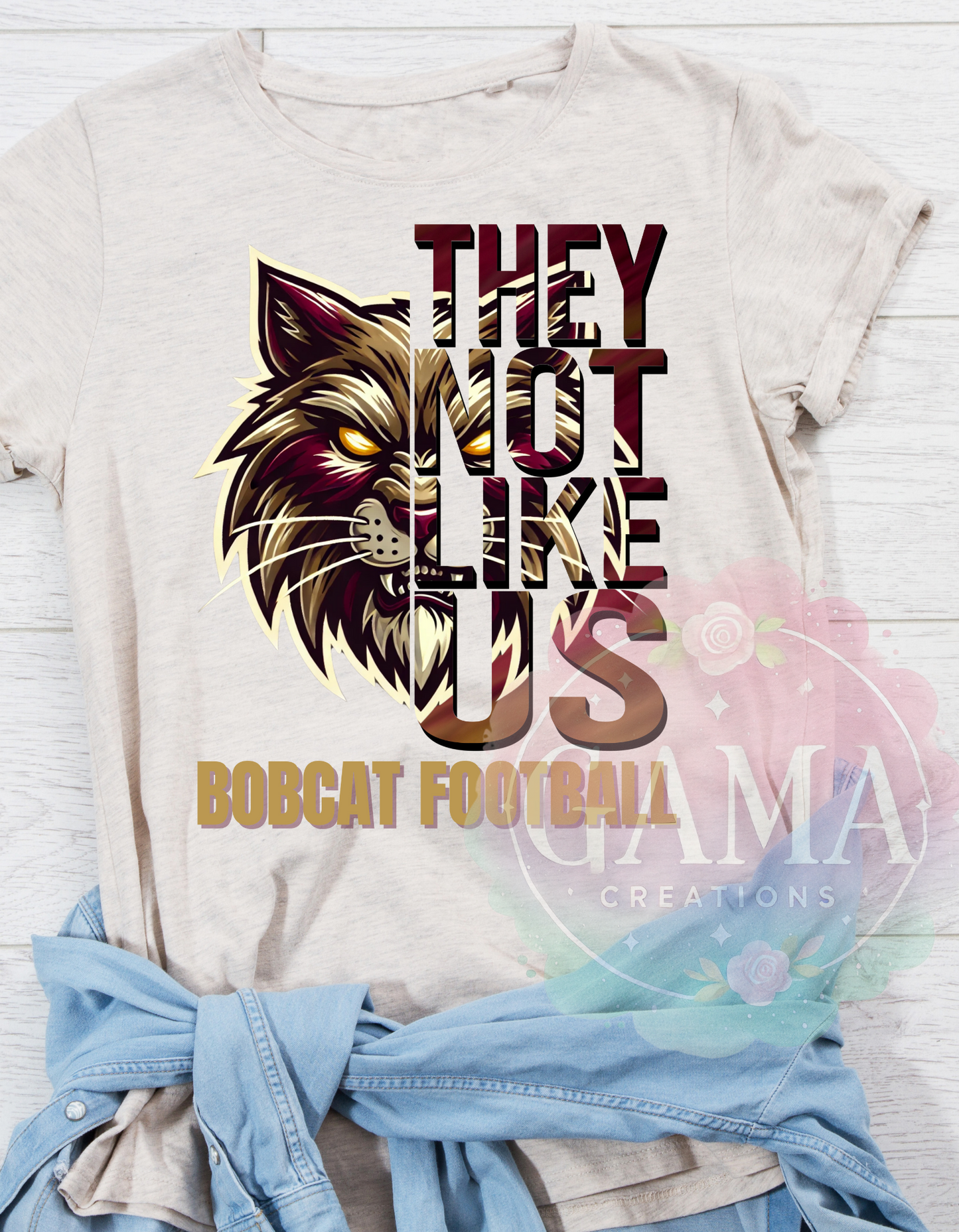 Bobcat Football They Not Like Us PNG, Trending T-Shirt Design, Digital Download