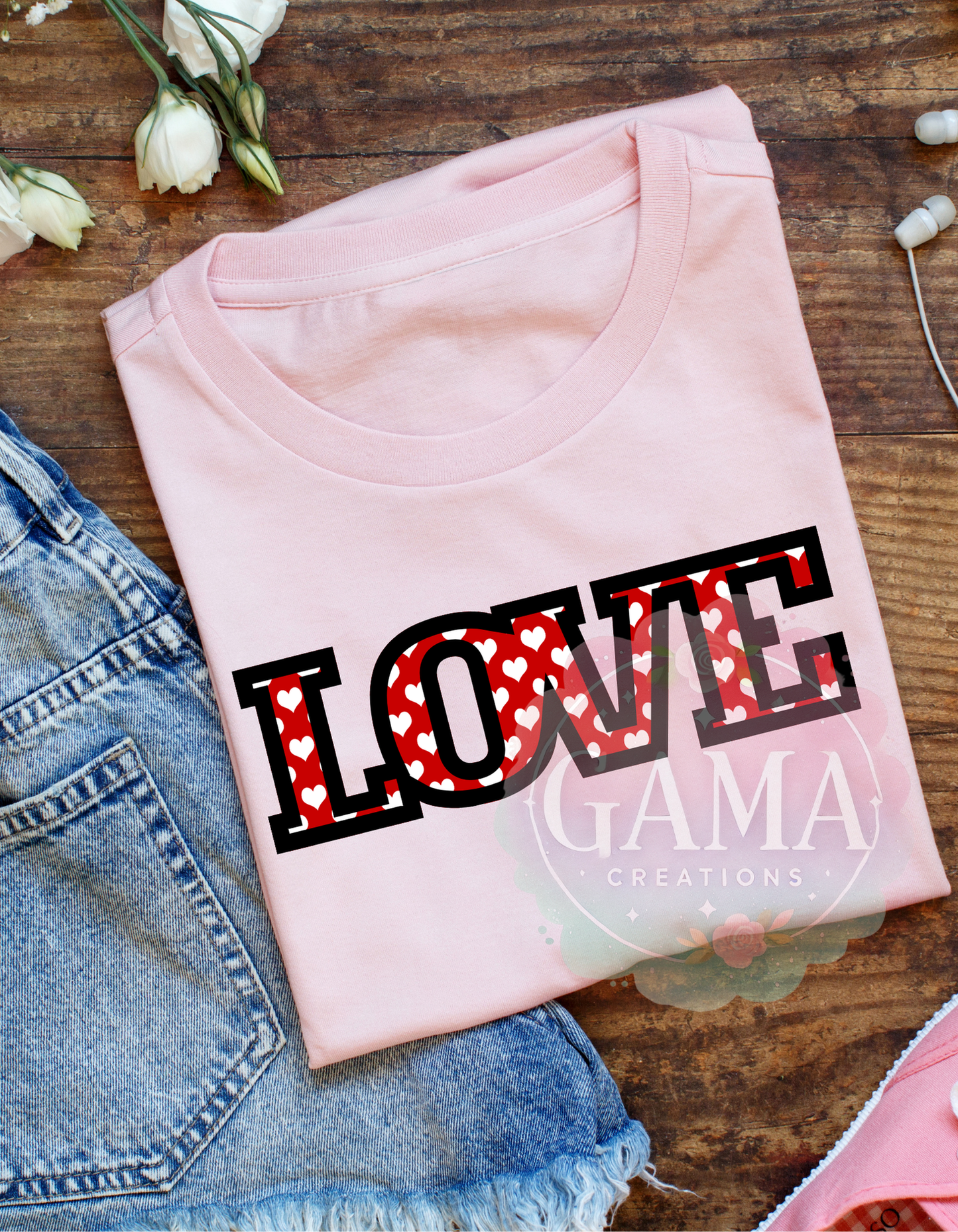 Red Heart Love Valentine's Day PNG Design, Trending T-Shirt Design, Digital Download