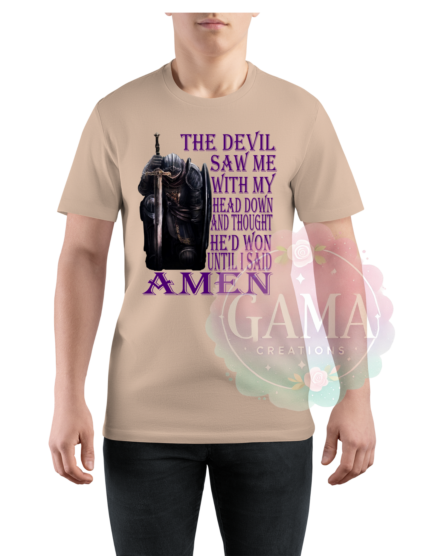 The Devil Saw Me With My Head Down And Thought He Won Until I Said Amen, Trending T-Shirt Design, Digital Download