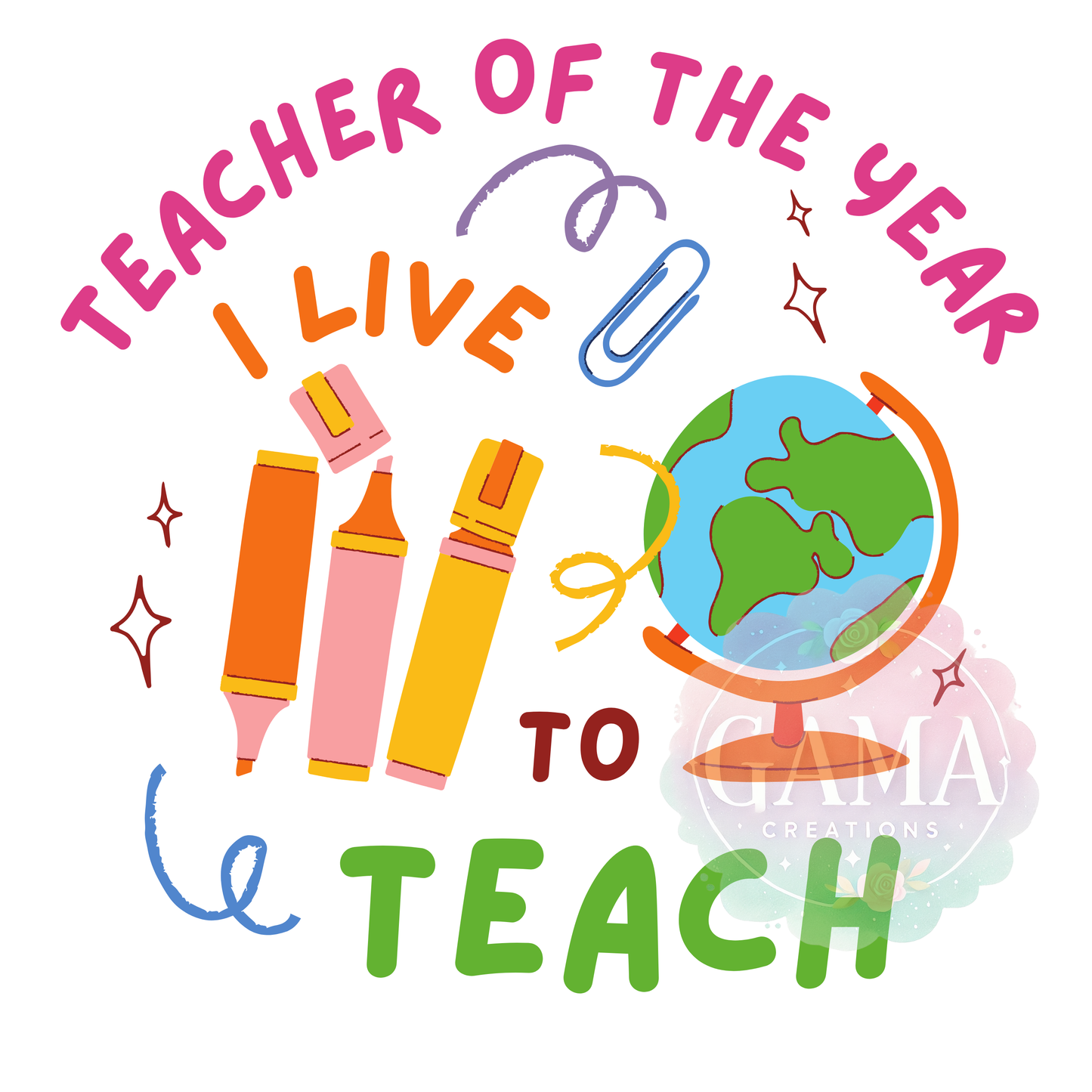 Teacher of the Year PNG Design, Trending T-Shirt Design, Digital Download