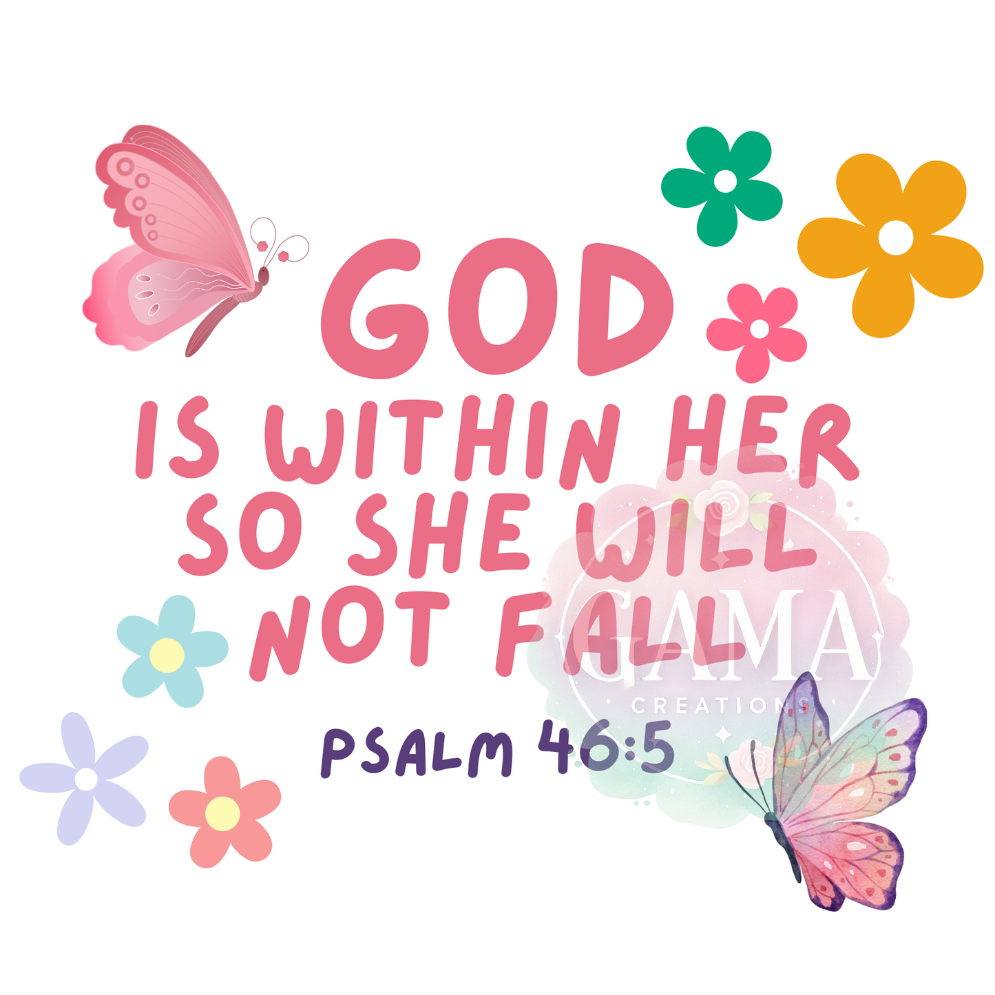 God Is Within Her So She Will Not Fall Design, Trending T-Shirt Design, Digital Download
