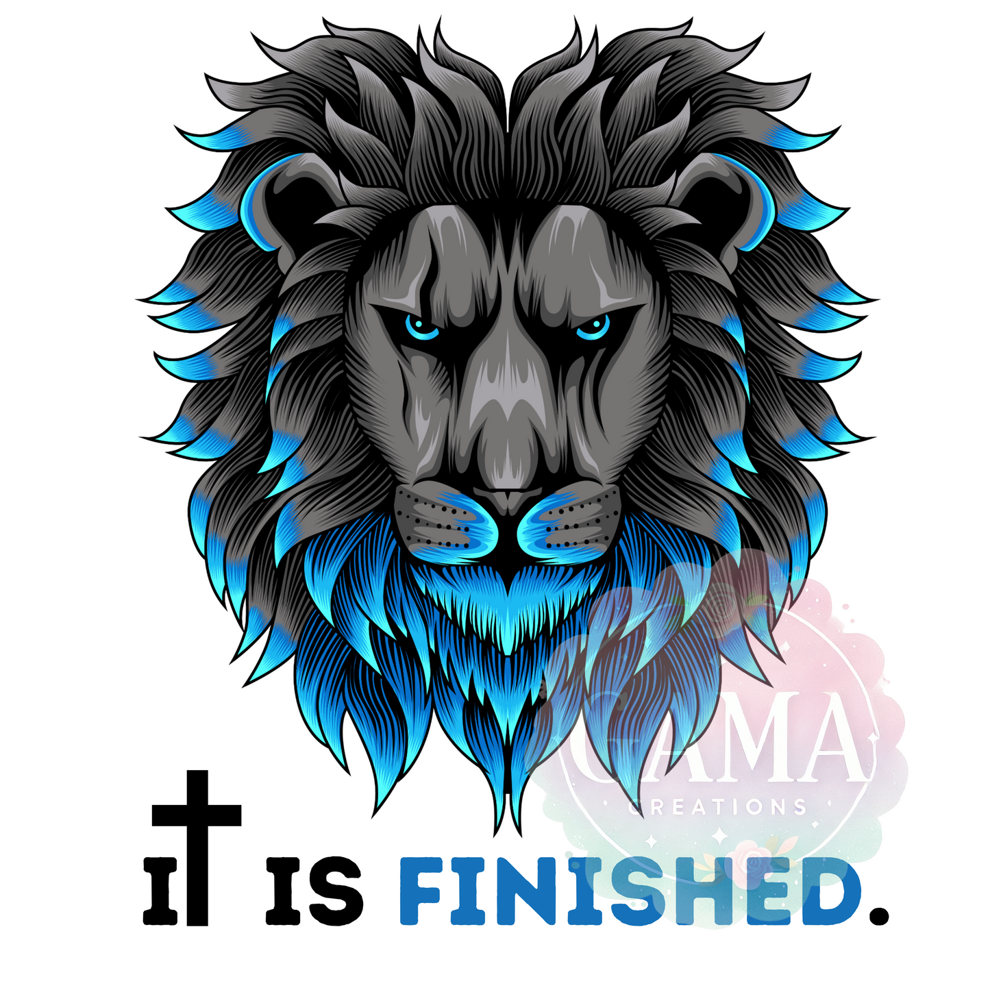 It Is Finished Lion Christian PNG, Trending T-Shirt Design, Digital Download