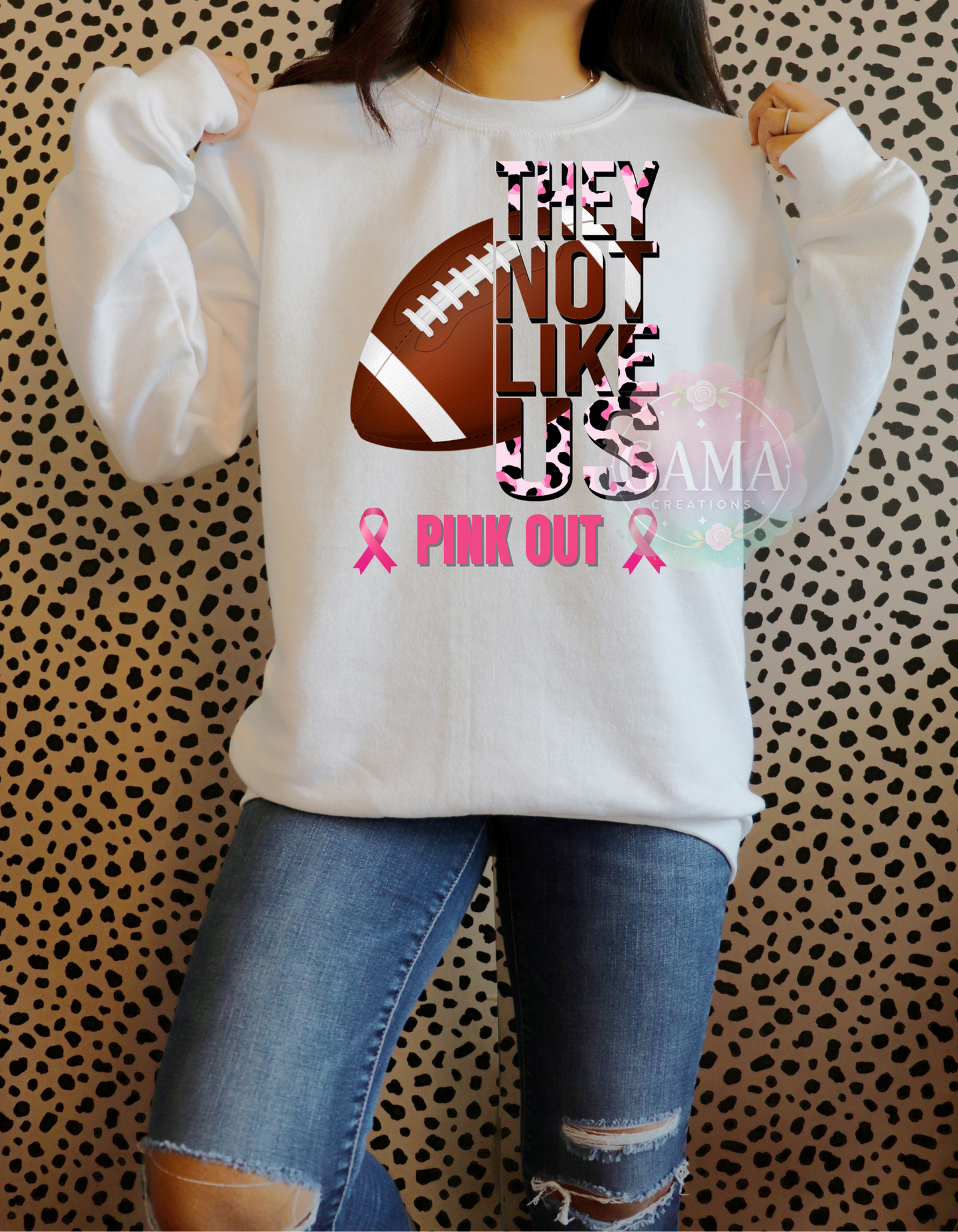 Pink Out Football They Not Like Us PNG, 3 FILES!, Trending T-Shirt Design, Digital Download