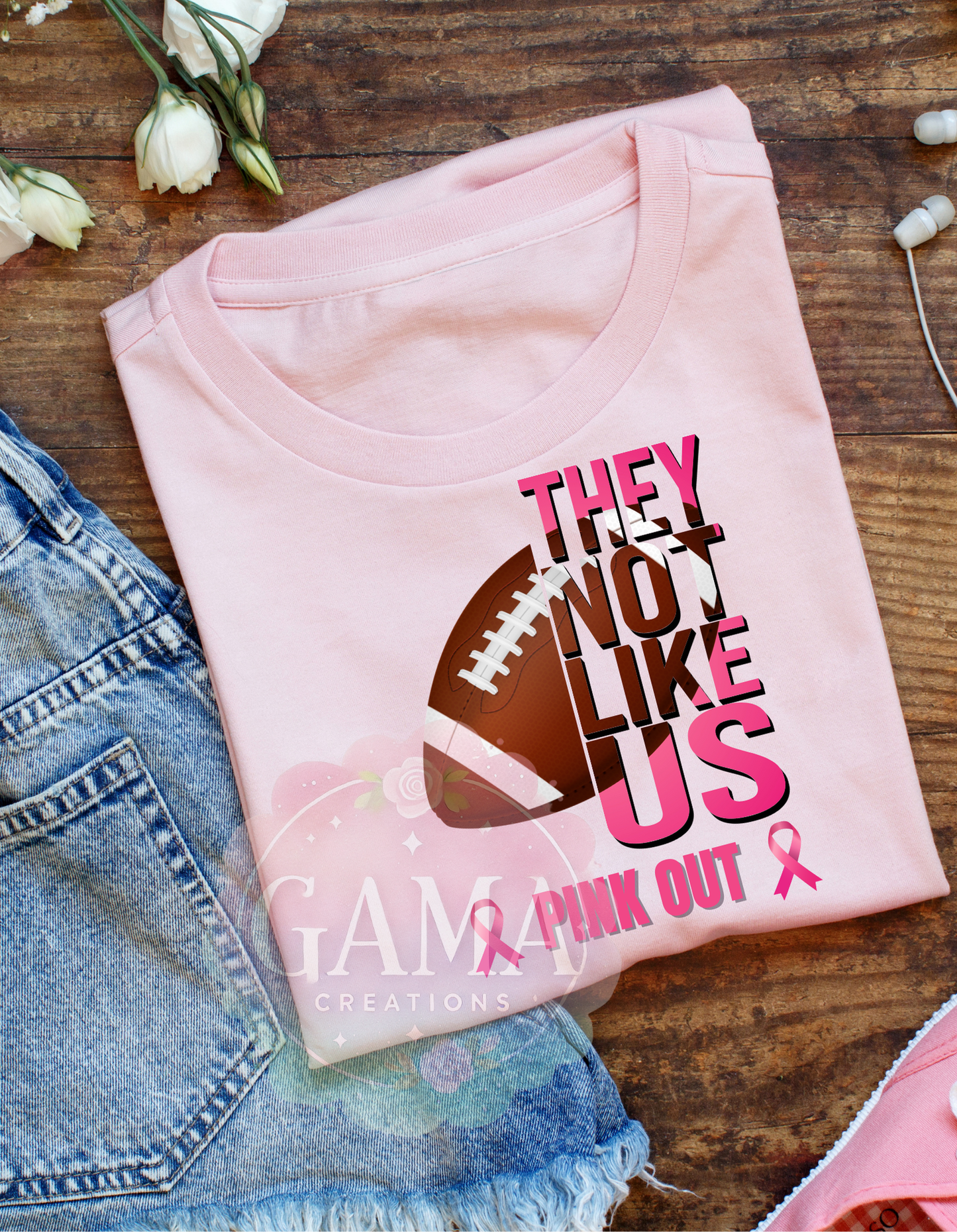 Pink Out Football They Not Like Us PNG, 3 FILES!, Trending T-Shirt Design, Digital Download