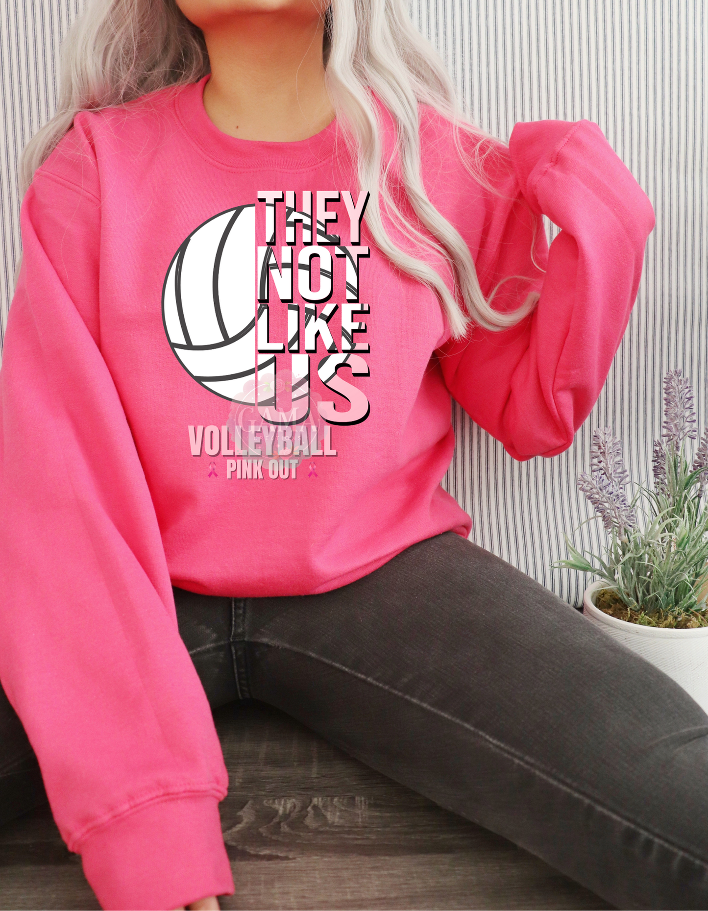 Pink Out Volleyball They Not Like Us PNG 3 FILES!, Trending T-Shirt Design, Digital Download