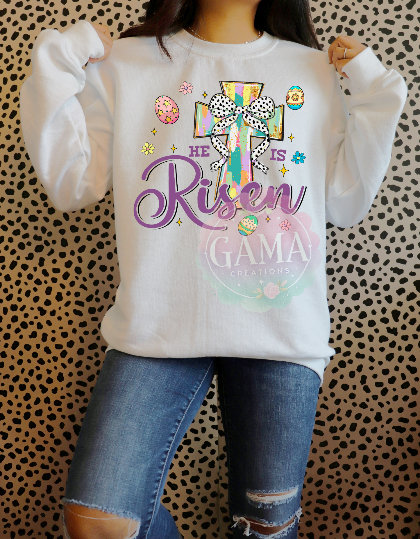 Easter He Is Risen with Cross PNG, 3 FILES!, Trending T-Shirt Design, Digital Download