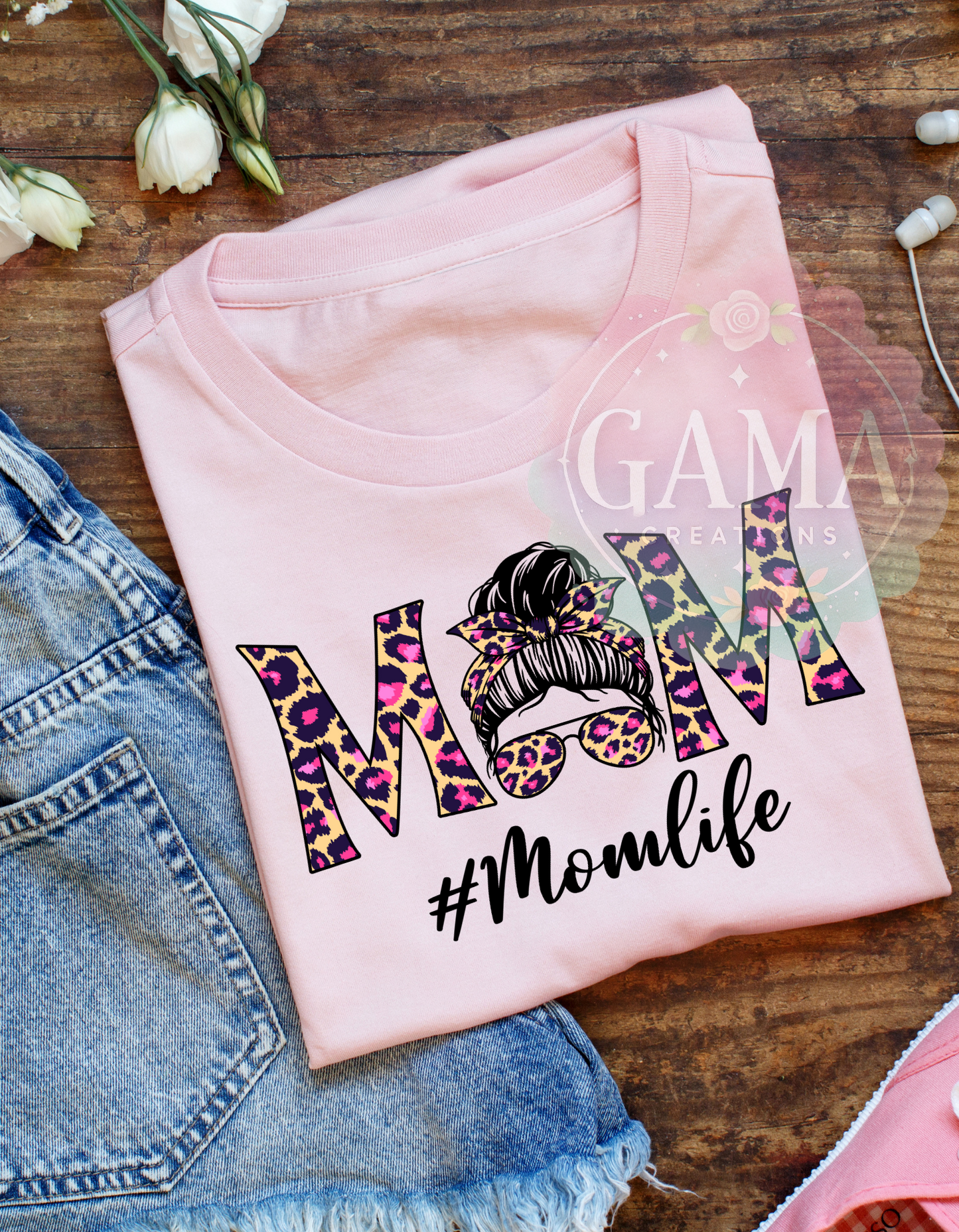 Cheetah Print Mom's Life PNG, Trending T-Shirt Design, Digital Download