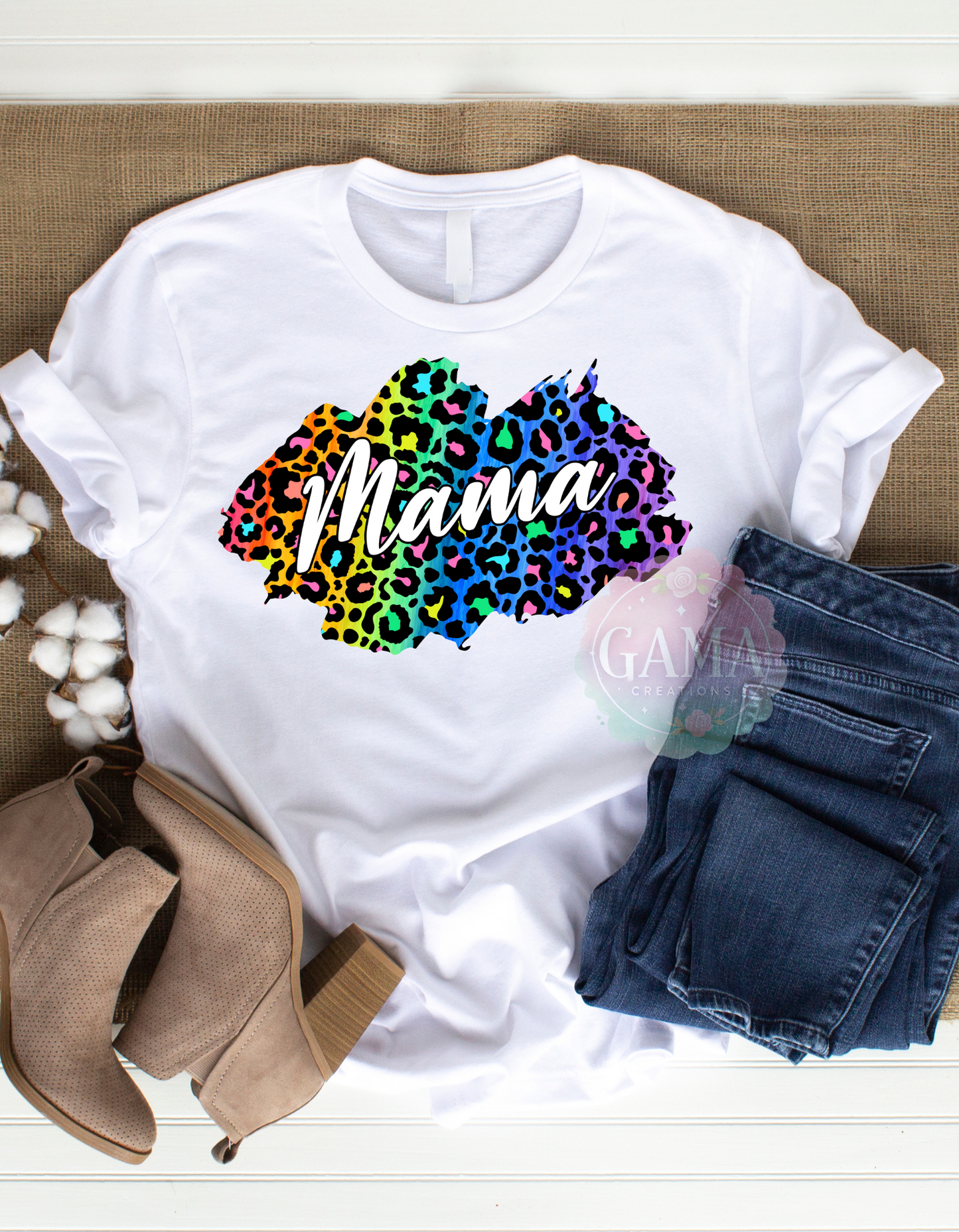 Mama Multicolored Cheetah Print PNG, 90's Style, Trending T-Shirt Design, Digital Download