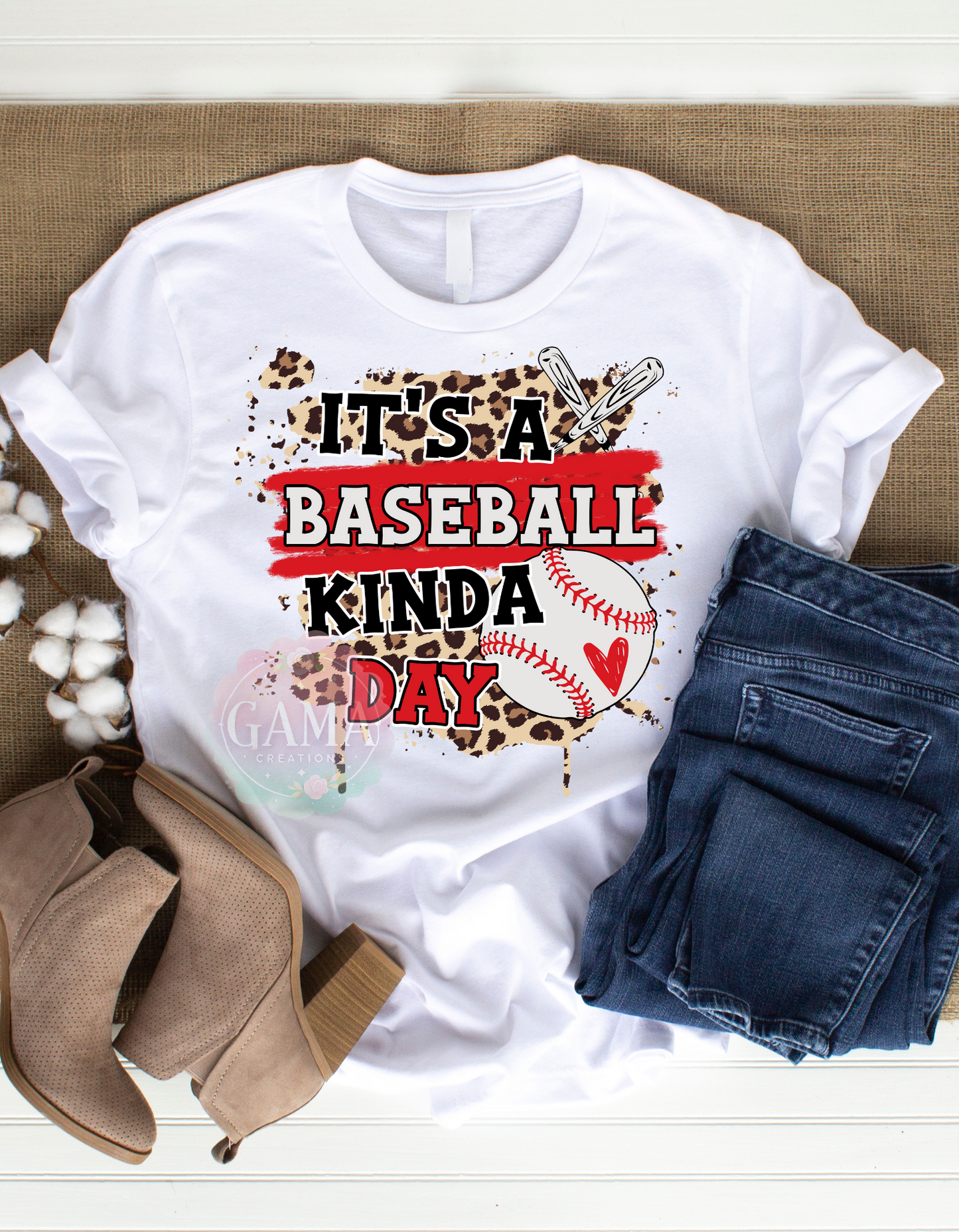 Baseball Kinda Day Cheetah Print PNG, Trending T-Shirt Design, Digital Download