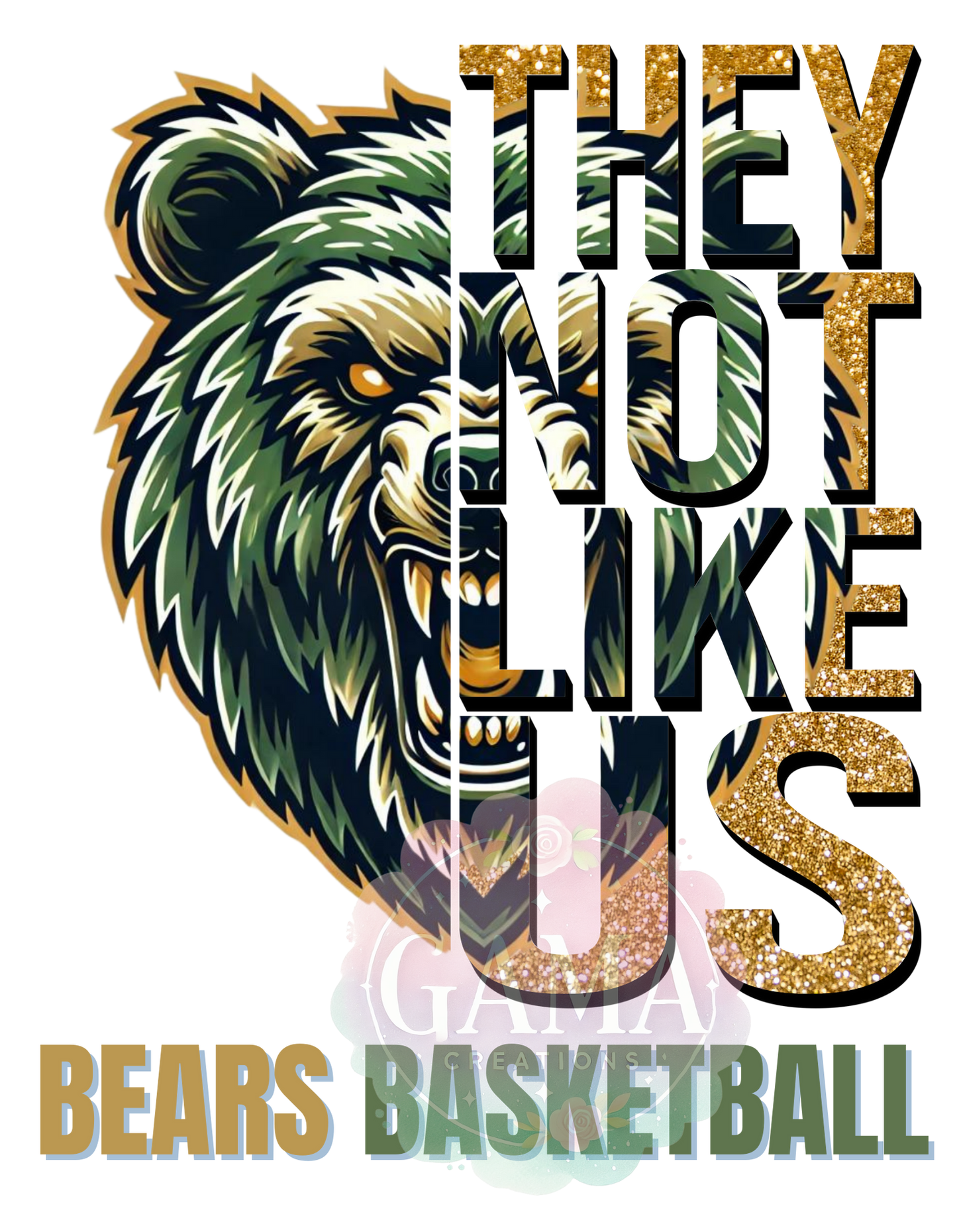 Bears Basketball They Not Like Us PNG, Trending T-Shirt Design, Digital Download