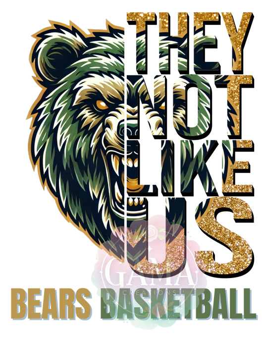 Bears Basketball They Not Like Us PNG, Trending T-Shirt Design, Digital Download