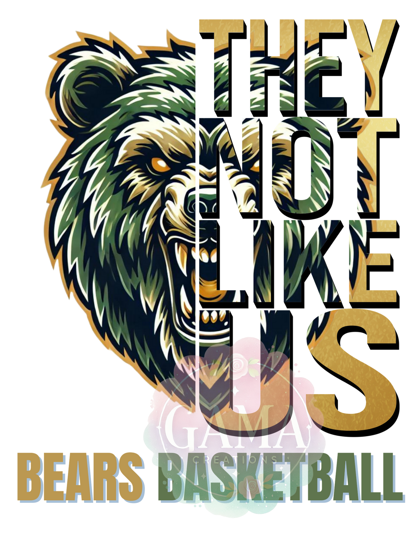 Bears Basketball They Not Like Us PNG, Trending T-Shirt Design, Digital Download