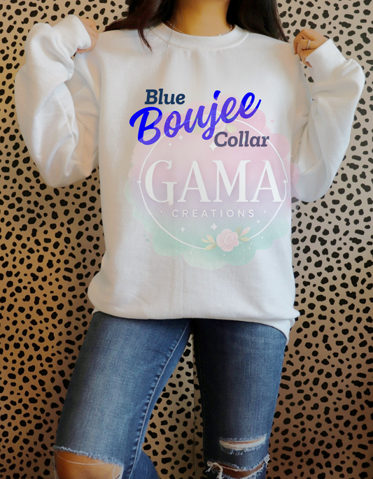 Blue Collar Boujee PNG, Trending T-Shirt Design, Digital Download