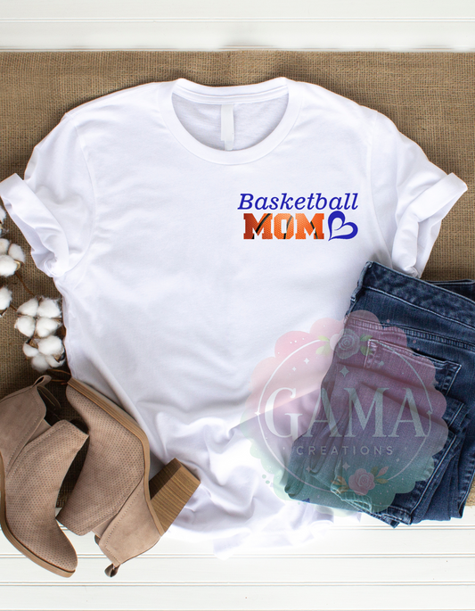 Basketball Mom Customizable Frocket and Back PNG, Trending T-Shirt Design, Digital Download