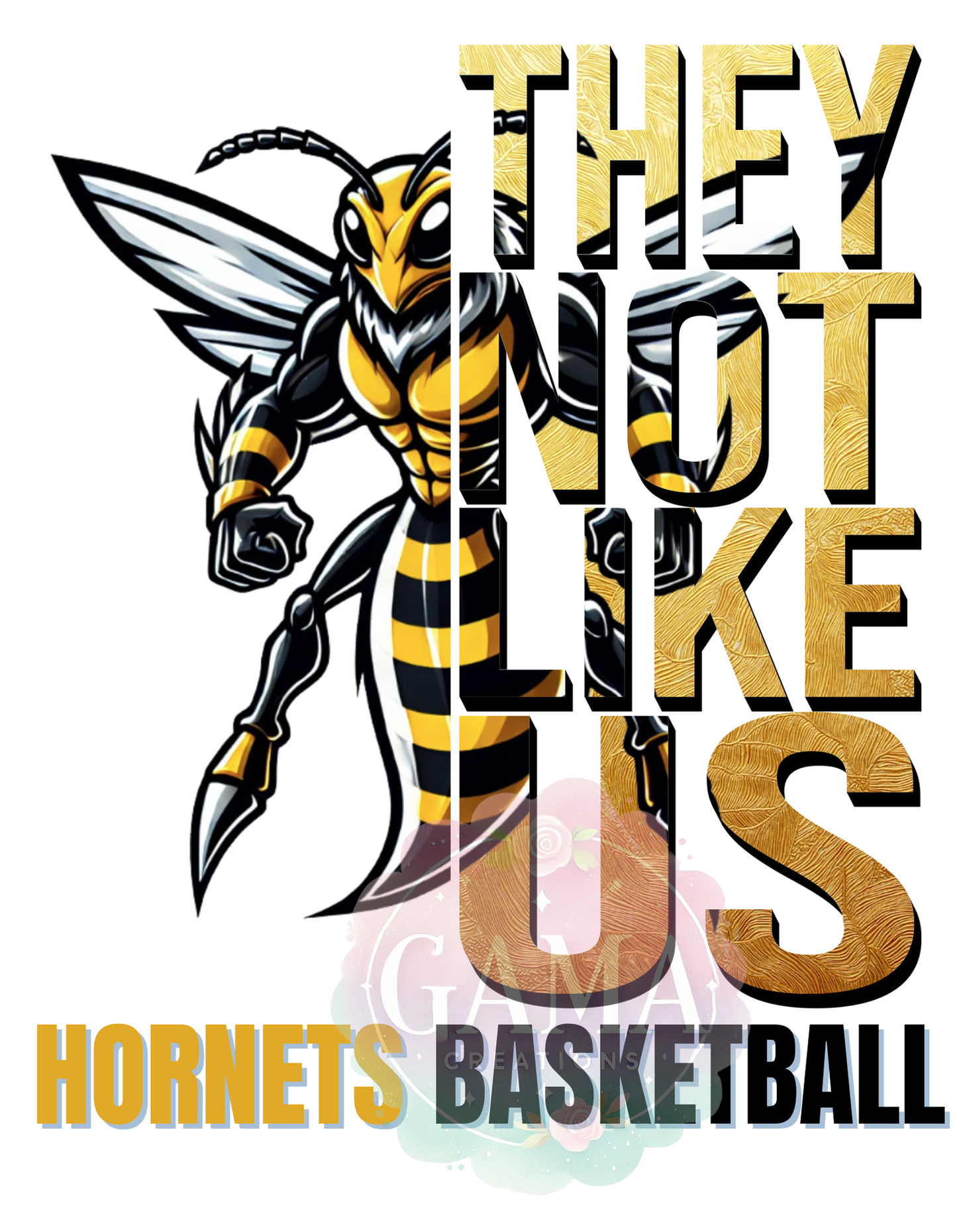 Hornets Basketball They Not Like Us PNG, Trending T-Shirt Design, Digital Download