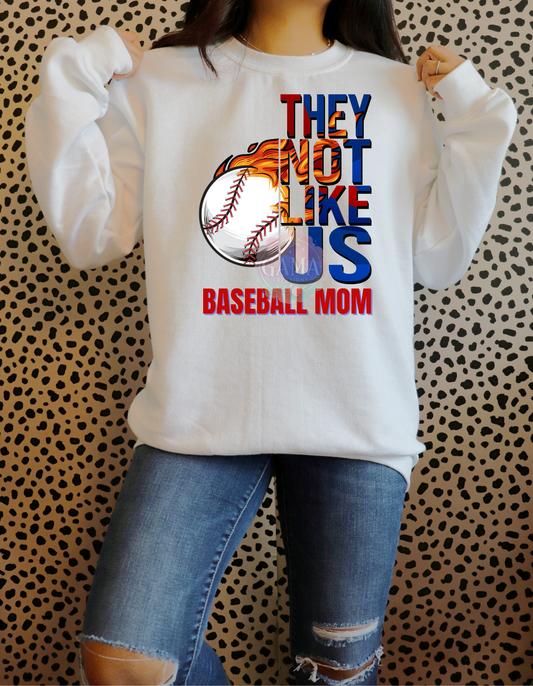 Baseball Mom They Not Like Us PNG, Trending T-Shirt Design, Digital Download