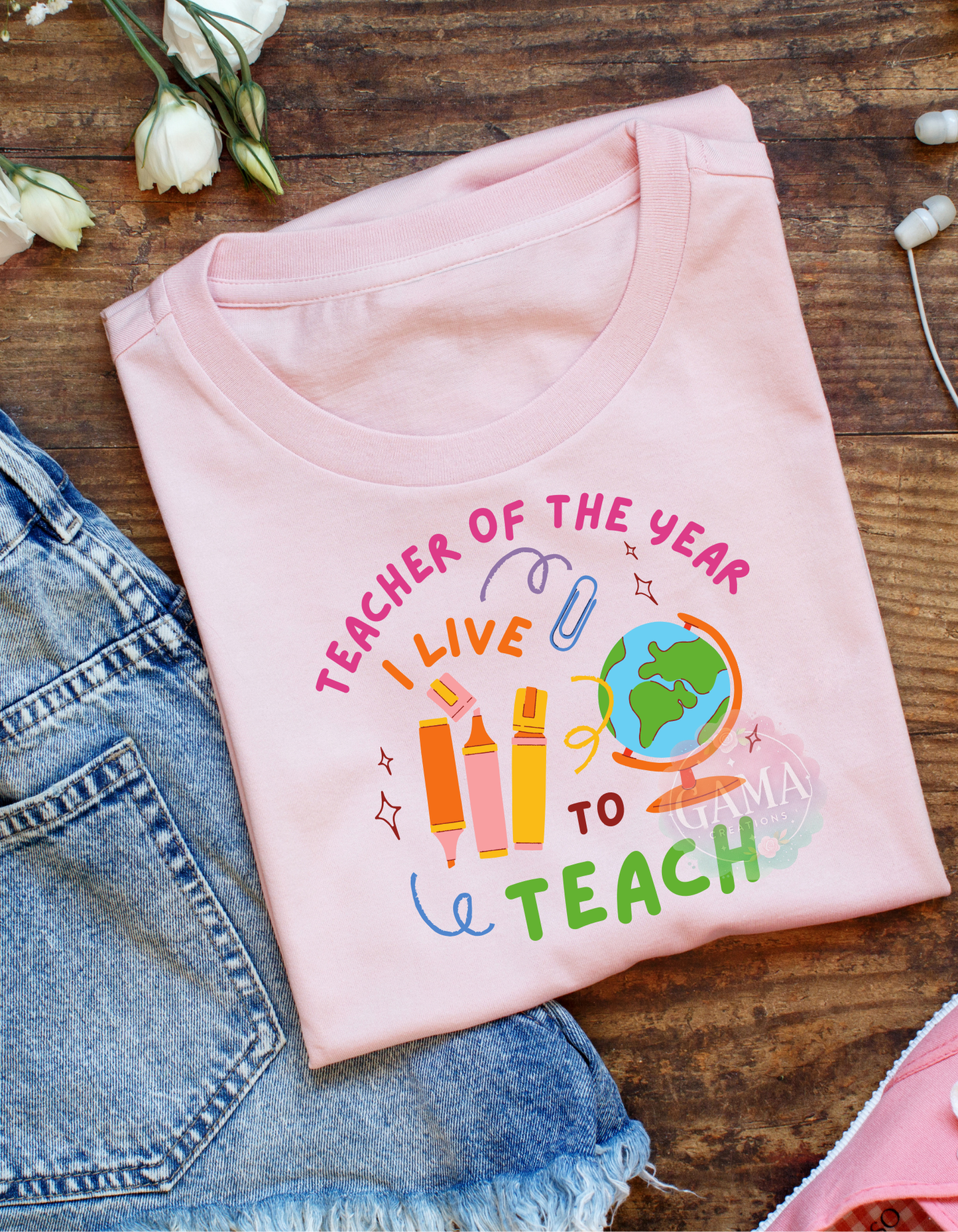 Teacher of the Year PNG Design, Trending T-Shirt Design, Digital Download