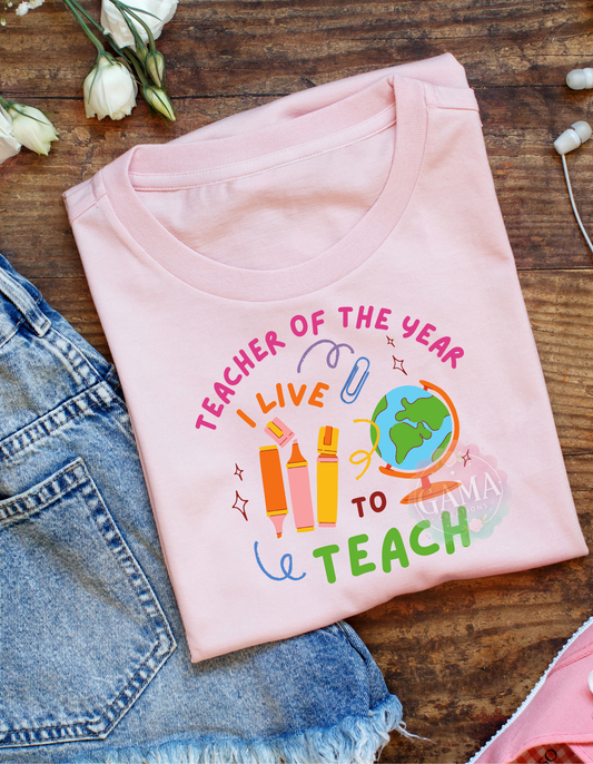 Teacher of the Year PNG Design, Trending T-Shirt Design, Digital Download