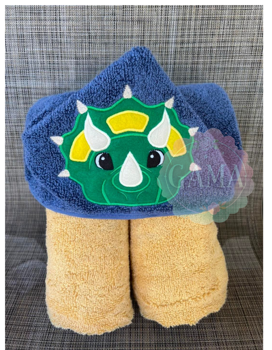 Triceratops Dinosaur Hooded Towel, Full Size Bath Towel with Hood
