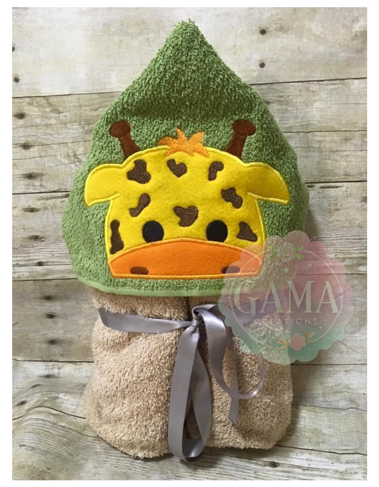 Giraffe Hooded Towel, Full Size Bath Towel with Hood