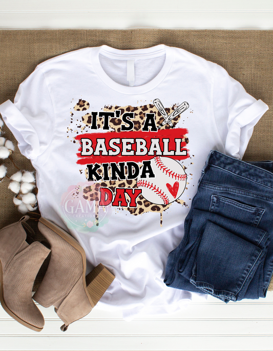 Baseball Kinda Day Cheetah Print PNG, Trending T-Shirt Design, Digital Download