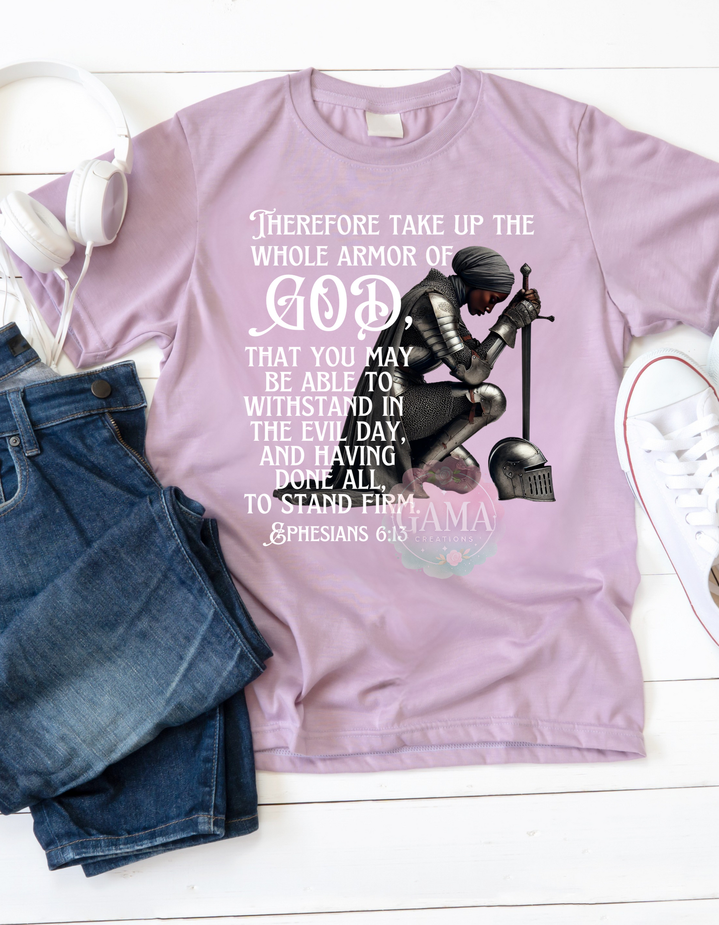 Armor of God, African-American 2 PNG Designs (1 Male and 1 Female), Trending T-Shirt Design, Digital Download